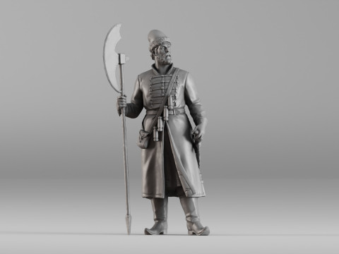 001640 Guard with Halberd 3D Scanned Historical Figure 3dp 3D printmodel