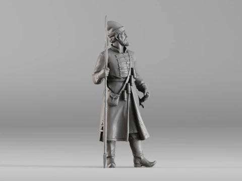 001640 Guard with Halberd 3D Scanned Historical Figure 3dp 3D Print Model