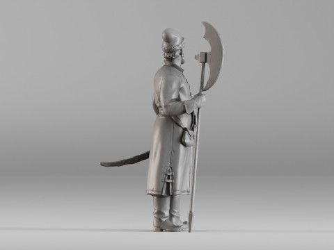 001640 Guard with Halberd 3D Scanned Historical Figure 3dp 3D printmodel