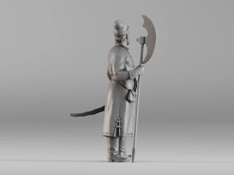001640 Guard with Halberd 3D Scanned Historical Figure 3dp 3D Print Model
