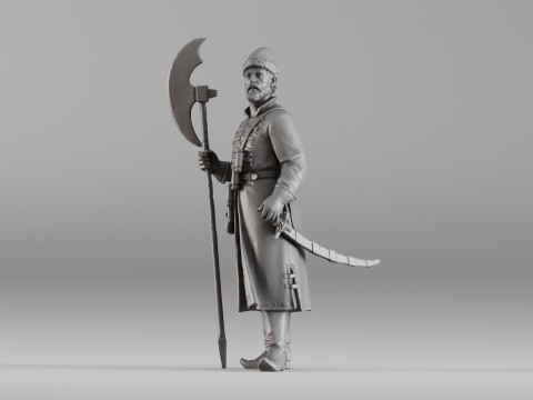 001640 Guard with Halberd 3D Scanned Historical Figure 3dp 3D printmodel