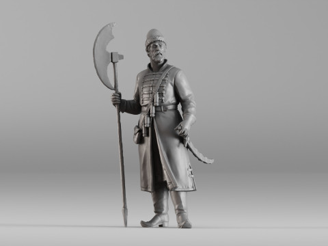 001640 Guard with Halberd 3D Scanned Historical Figure 3dp 3D printmodel