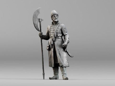 001640 Guard with Halberd 3D Scanned Historical Figure 3dp 3D printmodel
