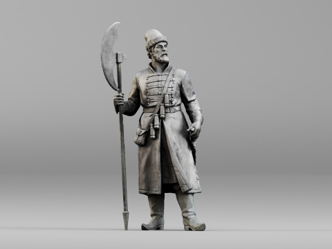 001640 Guard with Halberd 3D Scanned Historical Figure 3dp 3D printmodel