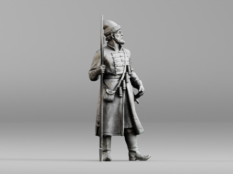 001640 Guard with Halberd 3D Scanned Historical Figure 3dp 3D printmodel