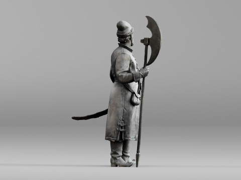 001640 Guard with Halberd 3D Scanned Historical Figure 3dp 3D printmodel