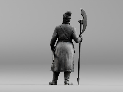 001640 Guard with Halberd 3D Scanned Historical Figure 3dp 3D printmodel