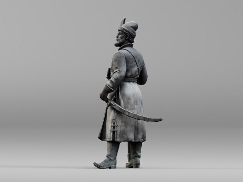 001640 Guard with Halberd 3D Scanned Historical Figure 3dp 3D printmodel