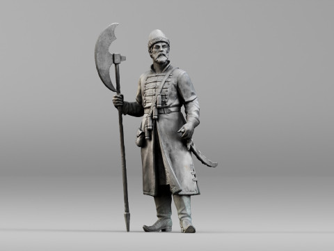 001640 Guard with Halberd 3D Scanned Historical Figure 3dp 3D printmodel