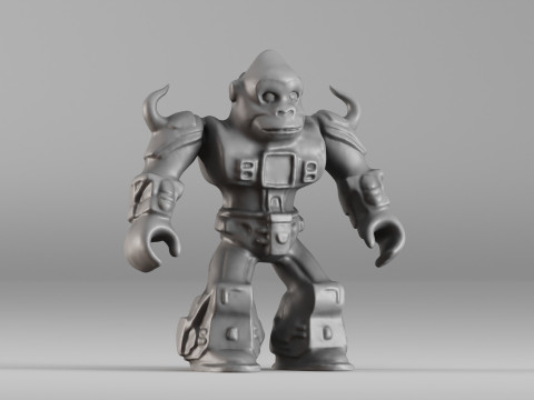 001641 Mecha Gorilla Warrior Stylized 3D Character for Printing V1 3dp 3Dプリントモデル