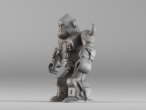 001641 Mecha Gorilla Warrior Stylized 3D Character for Printing V1 3dp 3Dプリントモデル