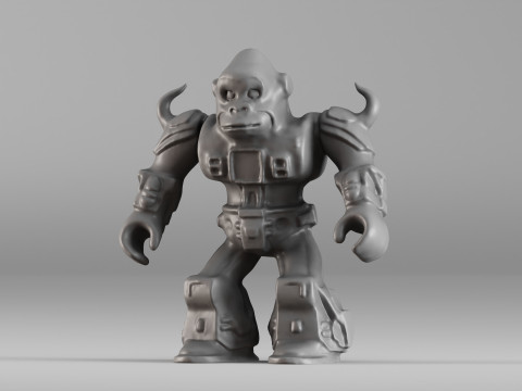 001641 Mecha Gorilla Warrior Stylized 3D Character for Printing V1 3dp 3Dプリントモデル