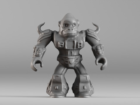 001641 Mecha Gorilla Warrior Stylized 3D Character for Printing V1 3dp 3Dプリントモデル