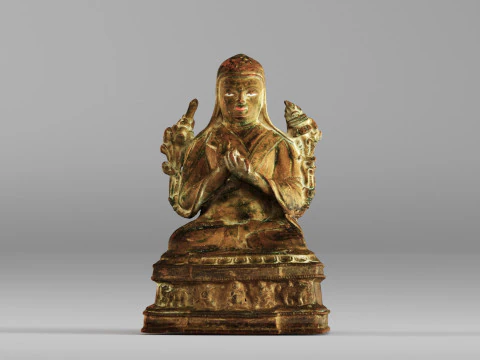 001643 Ancient Tibetan Buddha Statue 3D Scan 3D Print Model
