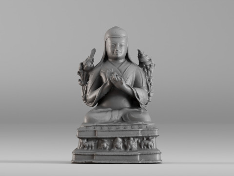 001643 Ancient Tibetan Buddha Statue 3D Scan 3D Принт Модель