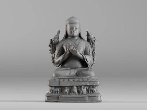 001643 Ancient Tibetan Buddha Statue 3D Scan 3D Print Model