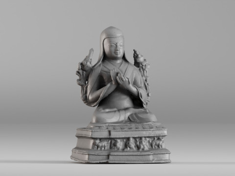 001643 Ancient Tibetan Buddha Statue 3D Scan 3D Принт Модель