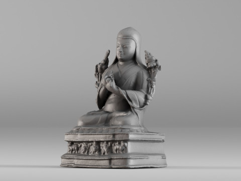001643 Ancient Tibetan Buddha Statue 3D Scan 3D Принт Модель