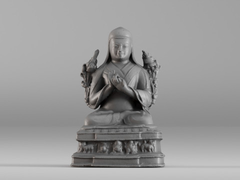 001643 Ancient Tibetan Buddha Statue 3D Scan 3D Принт Модель