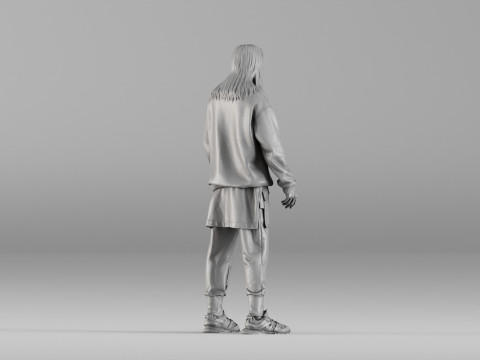 001646 Urban Style Male Realistic 3D Scanned Character 3Dプリントモデル