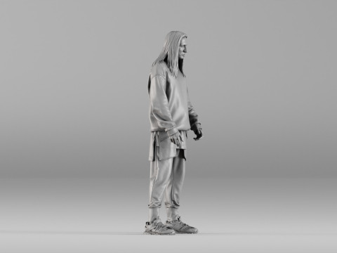001646 Urban Style Male Realistic 3D Scanned Character 3Dプリントモデル