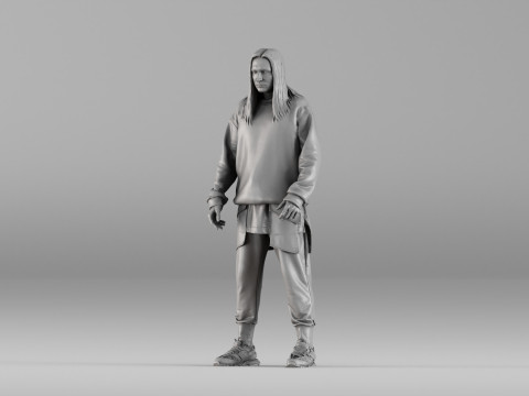 001646 Urban Style Male Realistic 3D Scanned Character 3Dプリントモデル