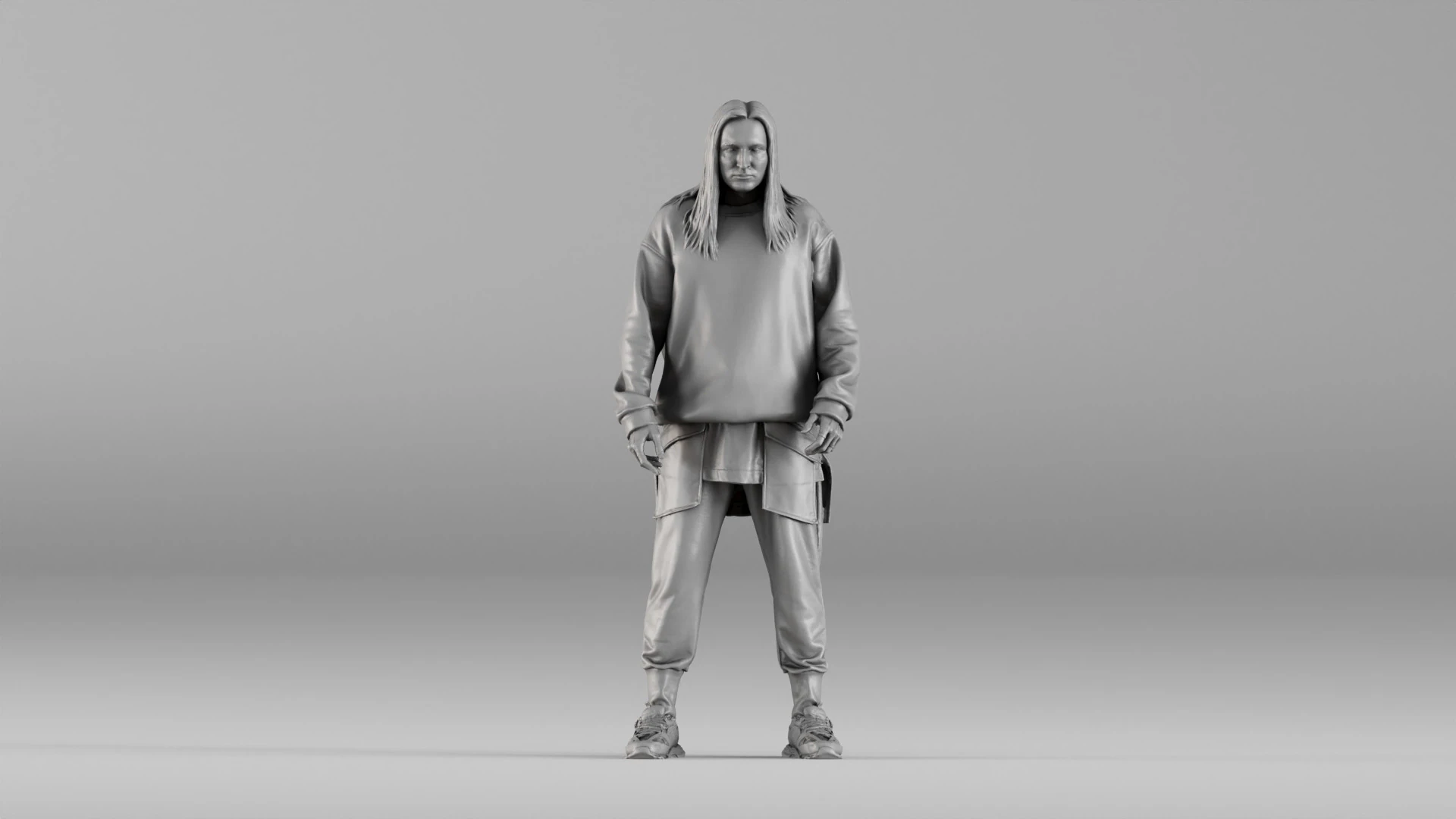 001646 Urban Style Male Realistic 3D Scanned Character 3D Print Model .c4d .max .obj .3ds .fbx .stl .blend 