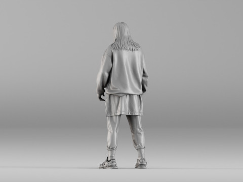 001646 Urban Style Male Realistic 3D Scanned Character 3Dプリントモデル