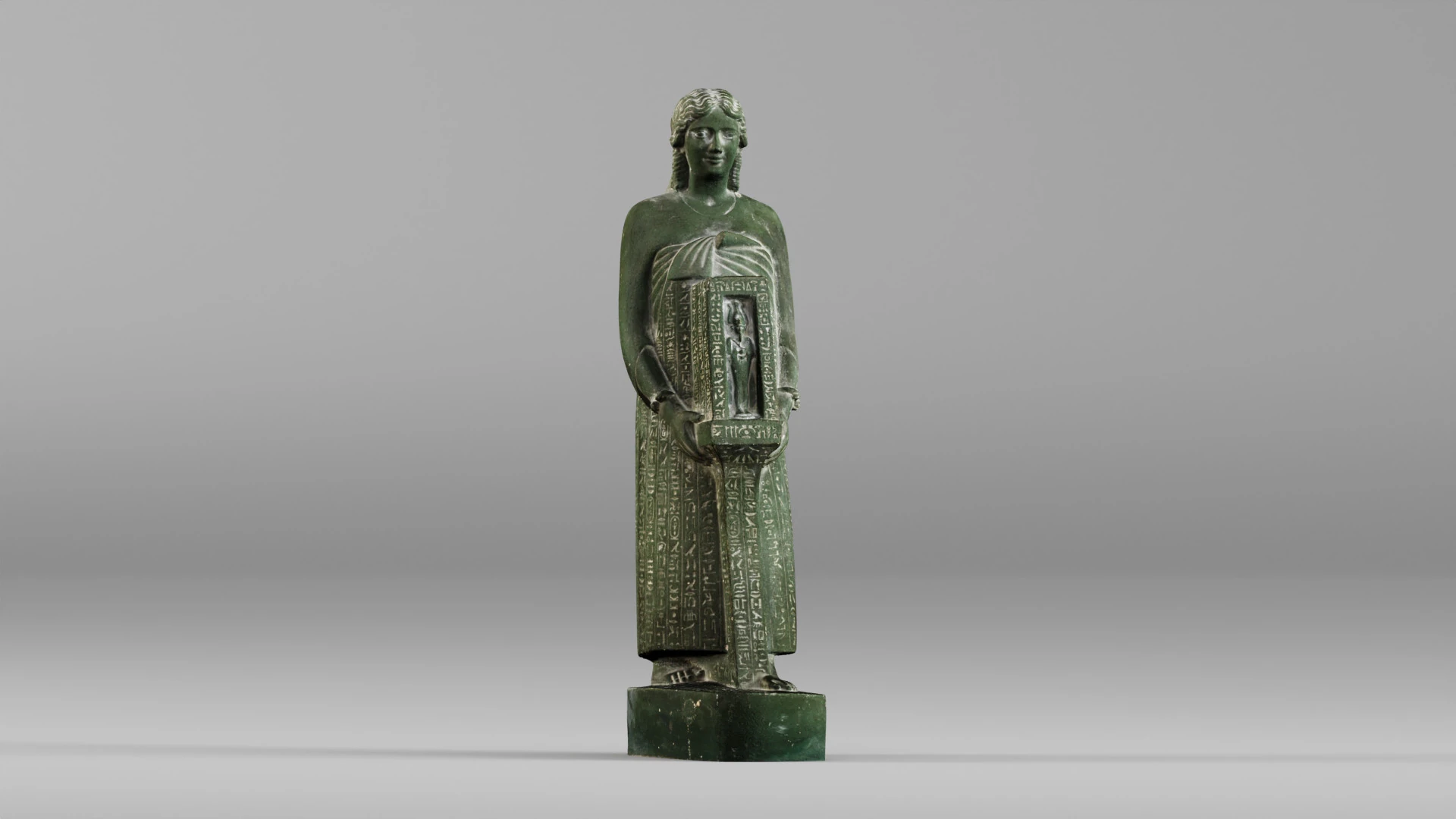 001647 Ancient Egyptian Priest High-Detail 3D Scanned Statue 3D Print Model .c4d .max .obj .3ds .fbx .stl .blend 