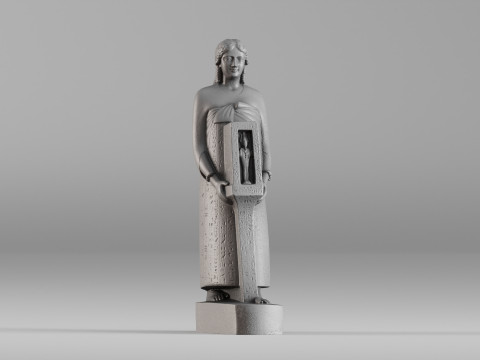 001647 Ancient Egyptian Priest High-Detail 3D Scanned Statue 3D Print Model