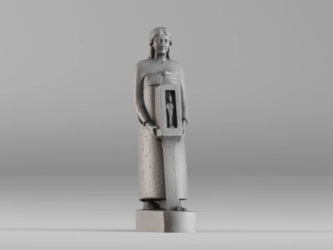 001647 Ancient Egyptian Priest High-Detail 3D Scanned Statue 3D Print Model