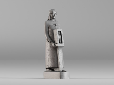 001647 Ancient Egyptian Priest High-Detail 3D Scanned Statue 3D Print Model