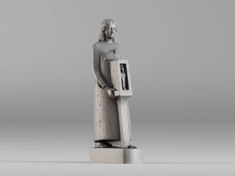 001647 Ancient Egyptian Priest High-Detail 3D Scanned Statue 3D Print Model