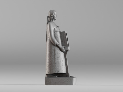 001647 Ancient Egyptian Priest High-Detail 3D Scanned Statue 3D Print Model