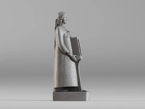 001647 Ancient Egyptian Priest High-Detail 3D Scanned Statue 3D Print Model