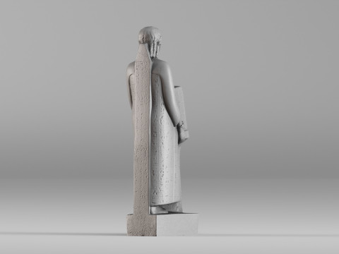 001647 Ancient Egyptian Priest High-Detail 3D Scanned Statue 3D Print Model