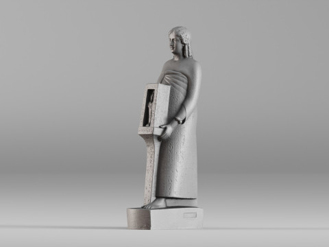 001647 Ancient Egyptian Priest High-Detail 3D Scanned Statue 3D Print Model