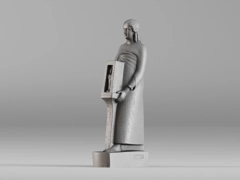 001647 Ancient Egyptian Priest High-Detail 3D Scanned Statue 3D Print Model