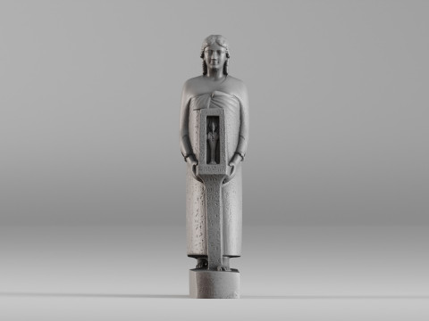 001647 Ancient Egyptian Priest High-Detail 3D Scanned Statue 3D Print Model