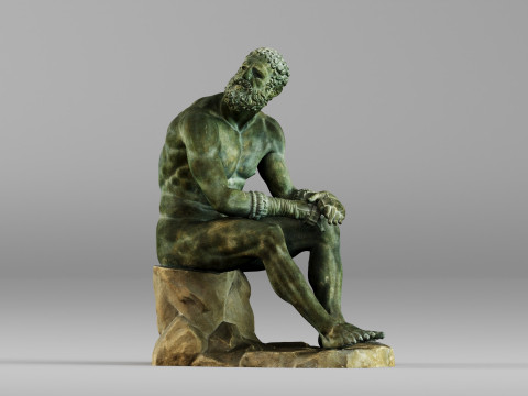 001648 Seated Ancient Greek Boxer 3D Принт Модель