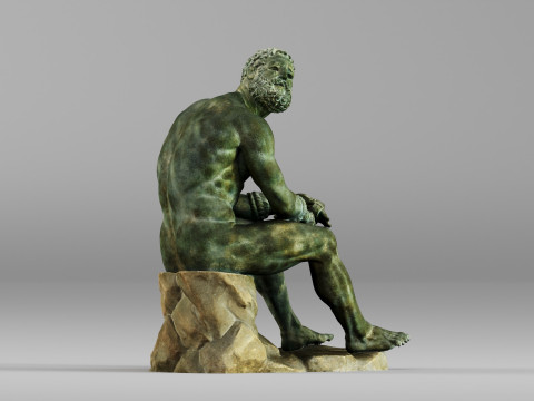 001648 Seated Ancient Greek Boxer 3D Print Model