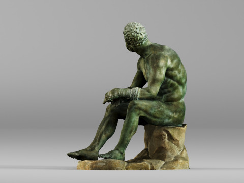 001648 Seated Ancient Greek Boxer 3D Print Model