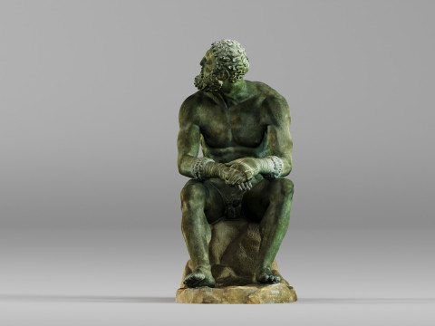 001648 Seated Ancient Greek Boxer 3D Print Model