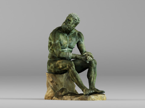 001648 Seated Ancient Greek Boxer 3D Print Model
