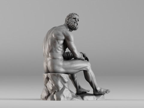 001648 Seated Ancient Greek Boxer 3D Print Model