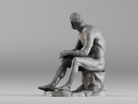001648 Seated Ancient Greek Boxer 3D Print Model