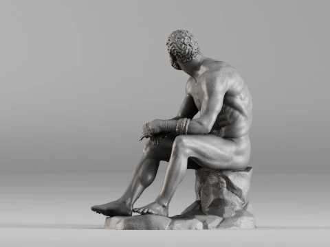 001648 Seated Ancient Greek Boxer 3D Print Model