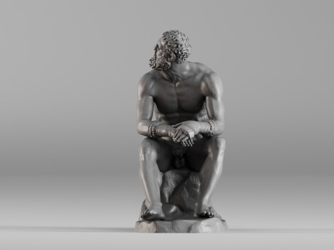 001648 Seated Ancient Greek Boxer 3D Print Model