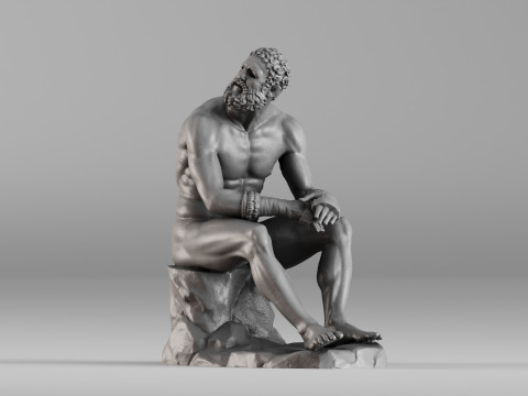 001648 Seated Ancient Greek Boxer 3D Print Model