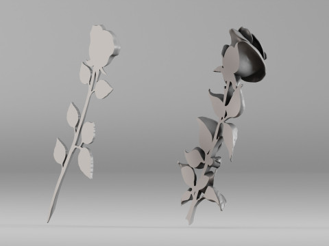 001649 Two Rose Variations 3D Print Model 3D Print Model